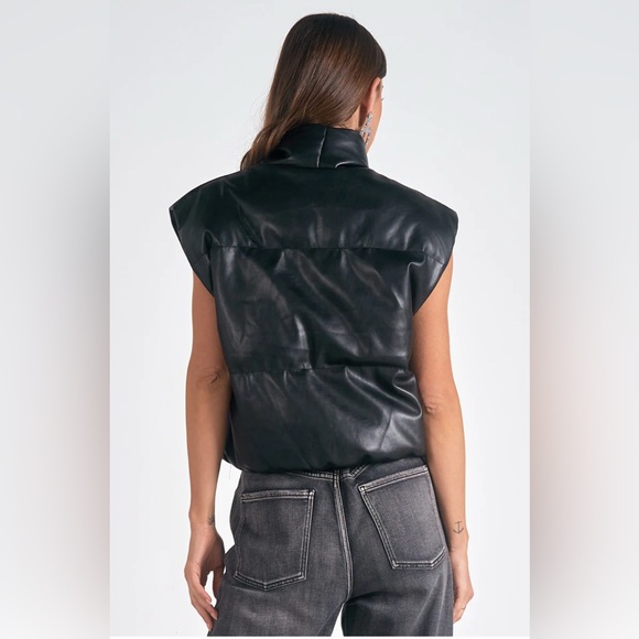 Elan Black Faux Leather Skye Vest - Picture 4 of 10